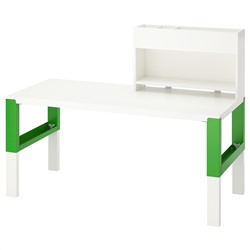 ПОЛЬ, Стол с дополнительным модулем, белый, зеленый, 128x58 см