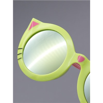 Очки детские "Кошечка" с зелеными стеклами, розовые заушники, салатовый