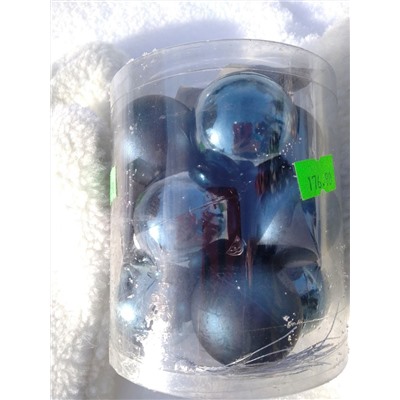 Набор шаров пластик d-4 см, 12 шт синий