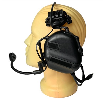 Активные шумоподавляющие наушники спецоперации (черные) - В комплекте идут крепления на тактический шлем, позволяющие монтировать наушники непосредственно на рельсы ARC шлемов типа FAST, PASGT, ACH, MICH и др. Имеют регулировку громкости для подстройки под слух оператора№55