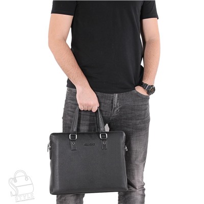 Портфель мужской кожаный 66233H black Heanbag