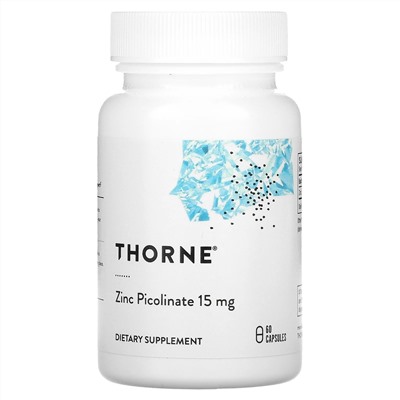 Thorne Research, пиколинат цинка, 15 мг, 60 капсул