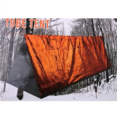 Аварийный тент-труба Emergency Tube Tent оранжевый,  244x122 см, Акция!