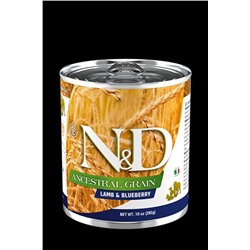 Корм влажный ND Dog ANCESTRAL Grain Lamb & Blueberry / Низкозерновой Ягнёнок с черникой для собак 285г