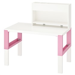 ПОЛЬ, Стол с дополнительным модулем, белый, розовый, 96x58 см