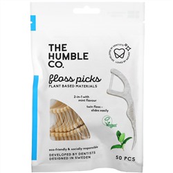 The Humble Co., 2-In-1 Floss Picks, Mint Flavor,  50 Picks