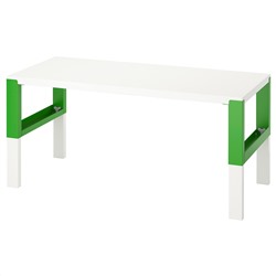 ПОЛЬ, Письменный стол, белый, зеленый, 128x58 см