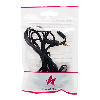 Проводные наушники внутриканальные RockBox HRBX-100, 3.5 Jack (black)