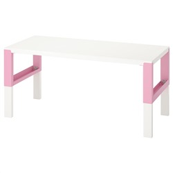 ПОЛЬ, Письменный стол, белый, розовый, 128x58 см