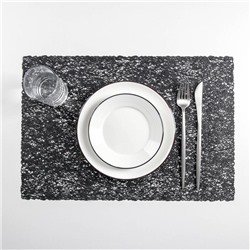 Набор салфеток сервировочных на стол Доляна «Соломка», 30×45 см, 4 шт, цвет чёрный
