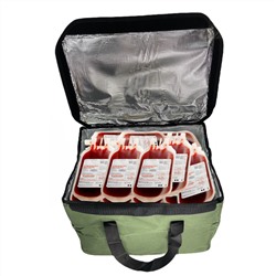 Сумка-холодильник для донорской крови на 32 литра бойцам спецоперации (олива) - Внутренний отражающий слой с антибактериальным покрытием полностью герметичен, что обеспечивает продолжительное сохранение температуры пакетов с донорской кровью, другими препаратами или продуктами №172