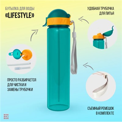 Бутылка для воды и др напит."LIFESTYLE",500 ml.straight