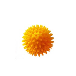 Мяч реабилитационный для сжимания с шипами желтый МВ-8 оптом или мелким оптом
