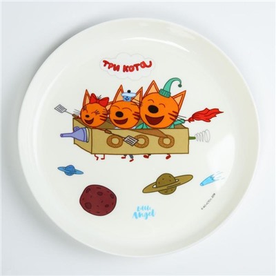 Набор детской посуды ТРИ КОТА «Космическое путешествие» (тарелка, миска, стакан, ложка)