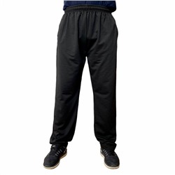 Широкие спортивные штаны – прямой крой, классический черный, широкий пояс-резинка №610
