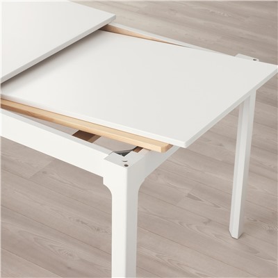 ЭКЕДАЛЕН, Раздвижной стол, белый, 120/180x80 см