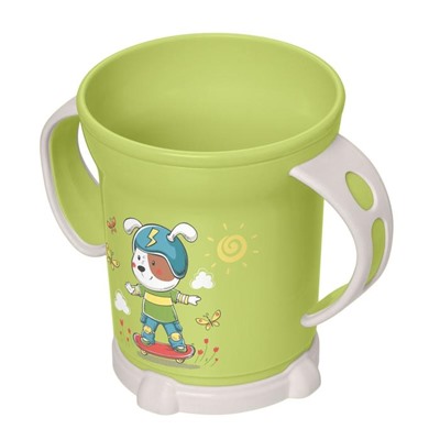 Чашка детская с декором, 270 мл, цвет зеленый, рисунок МИКС