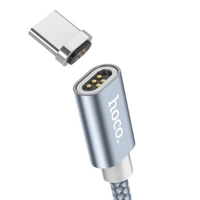 Кабель USB 3.1 Type C(m) - USB 2.0 Am - 1.0 м, магнит. разъем, ткан. оплетка, серый, Hoco U40A