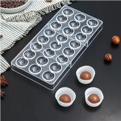 Форма для шоколада и конфет KONFINETTA «Полусфера», 27,5×13,5 см, 24 ячейки, ячейка 3×3 см