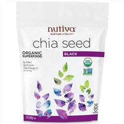 Nutiva, Органические семена чиа, черные, 340 г (12 унций)