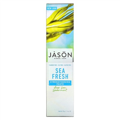 Jason Natural, Sea Fresh, укрепляющая зубная паста, вкус мяты, 170 г (6 унций)