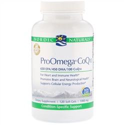 Nordic Naturals, ProOmega CoQ10, 1000 мг, 120 мягких таблеток
