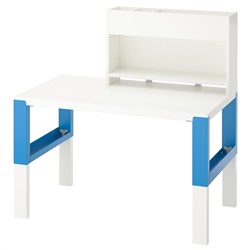 ПОЛЬ, Стол с дополнительным модулем, белый, синий, 96x58 см