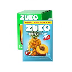 Zuko / Растворимый напиток со вкусом ананаса и персика ZUKO (блок 12шт по 25гр) Артикул: 7256 Количество: 11