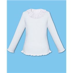 Белый школьный джемпер (блузка) для девочки 7712-ДШ19