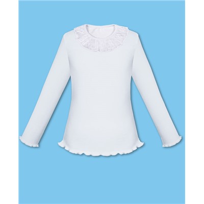 Белый школьный джемпер (блузка) для девочки 7712-ДШ19
