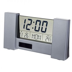 Часы будильник Perfeo PF-S2056 CITY", температура, серебристый (PF_A4596)"