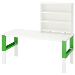 ПОЛЬ, Письменн стол с полками, белый, зеленый, 128x58 см