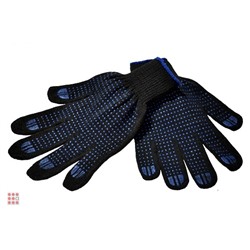 Рабочие перчатки хб с ПВХ 10класс 4 нити чёрные