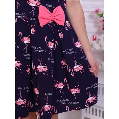 Платье Розовый Фламинго кор. рукав