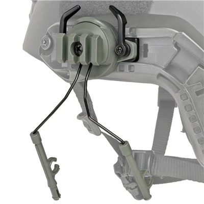 Крепление для активных наушников на шлем (олива) - Подходит для большинства современных баллистических шлемов. Имеется RIS-планка для установки дополнительного оборудования: фонаря, экшн камеры, оптики, приборов ночного видения и т.д.№50