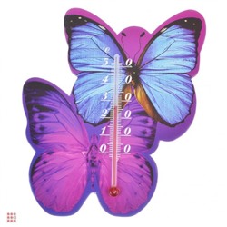 Термометр комнатный пласт. 14см, на магните, диапазон от 0 до +50°C "Бабочки"