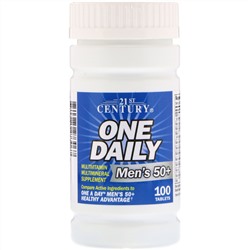 21st Century, One Daily, для мужчин старше 50, мультивитамины и мультиминералы, 100 таблеток