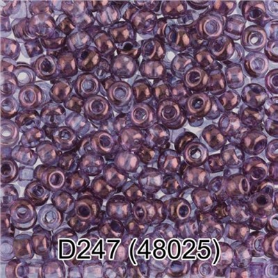 Бисер круглый 4 10/0 2.3 мм 5 г 1-й сорт D247  фиолетовый ( 48025 ) Gamma