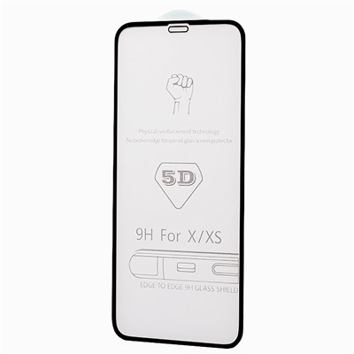 Защитное стекло Full Screen 3D Flat для "Apple iPhone X/iPhone XS/IPhone 11 Pro" (black) (тех.уп.)