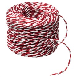 VINTER 2020 ВИНТЕР 2020, Подарочный шнурок, белый/красный, 40 м