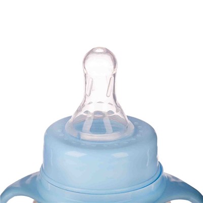 Бутылочка для кормления «Любимый сыночек» детская приталенная, с ручками, 150 мл, от 0 мес., цвет голубой
