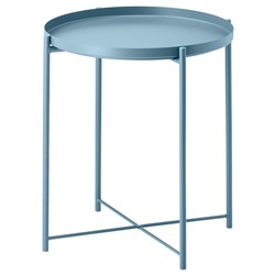 ГЛАДОМ, Стол сервировочный, синий, 45x53 см