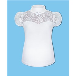 Белая школьная водолазка(блузка) для девочки 77483-ДШ21