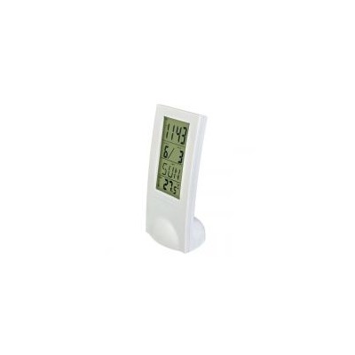 Часы будильник Perfeo PF-SL2098 GLASS", температура, дата, белые (PF_A4853)"
