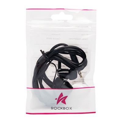 Проводные наушники внутриканальные RockBox HRBX-200, 3.5 Jack (black)