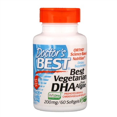 Doctor's Best, Best Vegetarian DHA from Algae, 200 mg, 60 Softgels