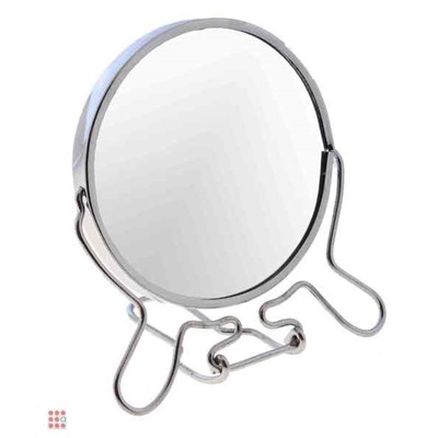 Зеркало настольное круглое двухстороннее 6" металл