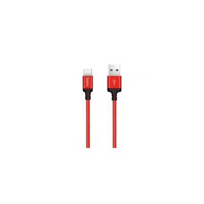 Кабель USB 3.1 Type C(m) - USB 2.0 Am - 2.0 м, тканевая оплетка, красно-черный, Hoco X14 Times speed