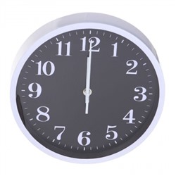Настенные часы Perfeo PF-WC-002, круглые, диаметр 25 см, белый корпус / чёрный циферблат (PF_C3060)