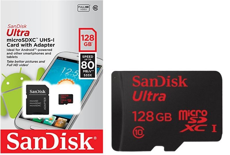 Карта памяти microsd sandisk ultra 128gb uhs i